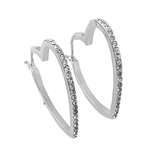 Beautiful Heart Shape Cz Gemstone Silver Earrings