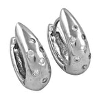 将图像加载到图库查看器中， Silver Hoop Earrings with CZ Accents for Women | Daily Wear
