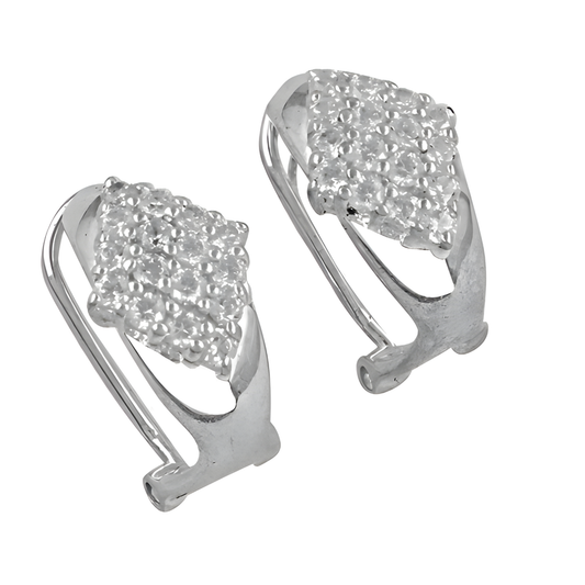 Beautiful Cubic Zirconia Gemstone Silver Earrings