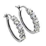 将图像加载到图库查看器中， 925 Silver Cubic Zirconia Hoop Earrings for Women | Daily Wear
