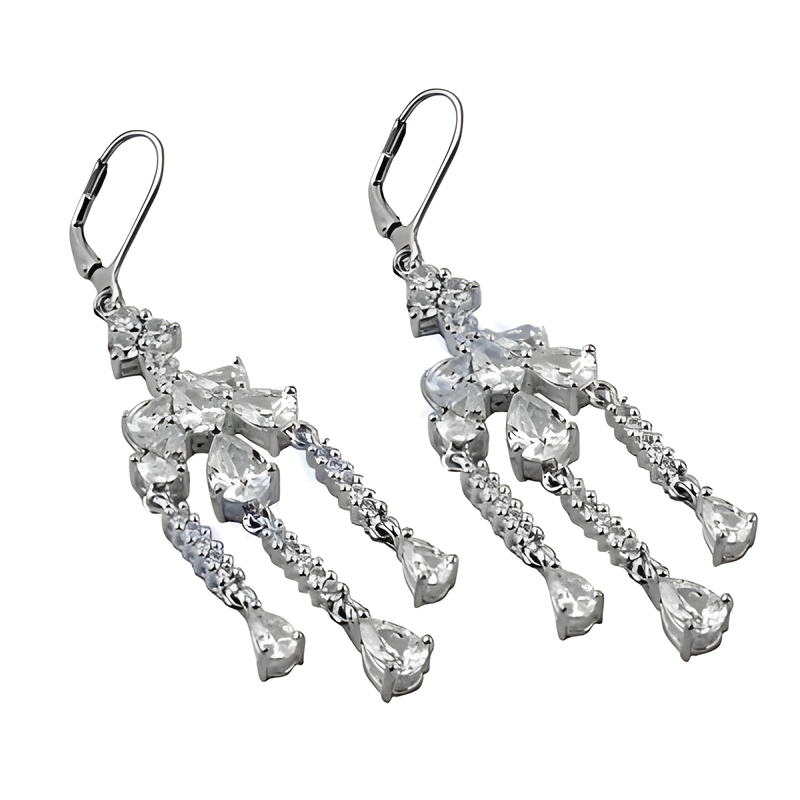 Indian Touch Cubic Zirconia Gemstone Silver Earrings