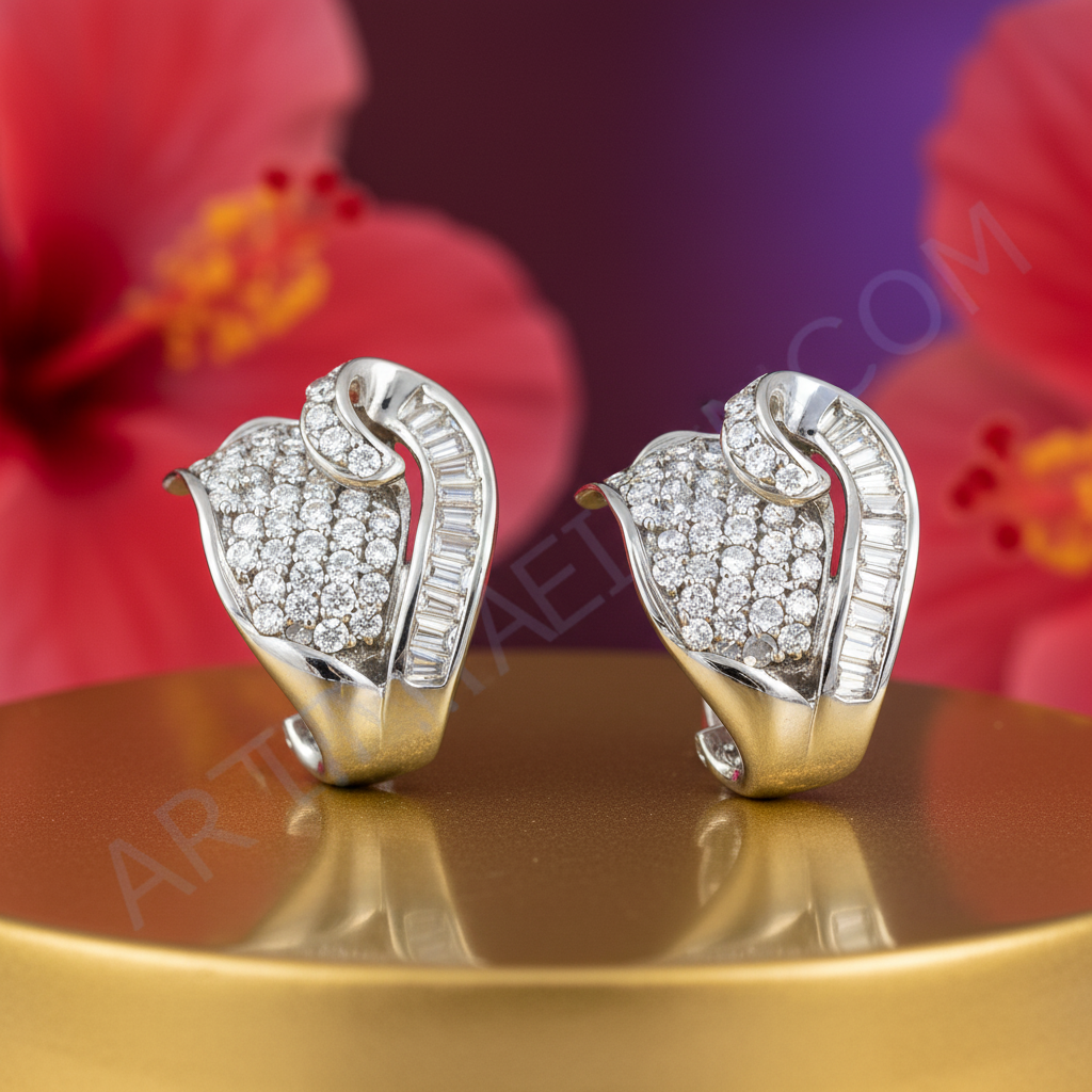 Diamond Stud Earrings for Women | Heart-Shaped Earrings