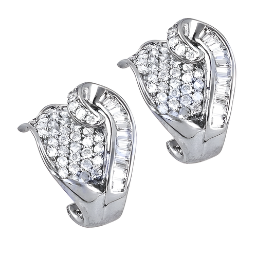 Popular Design Cubic Zirconia Silver Earrings