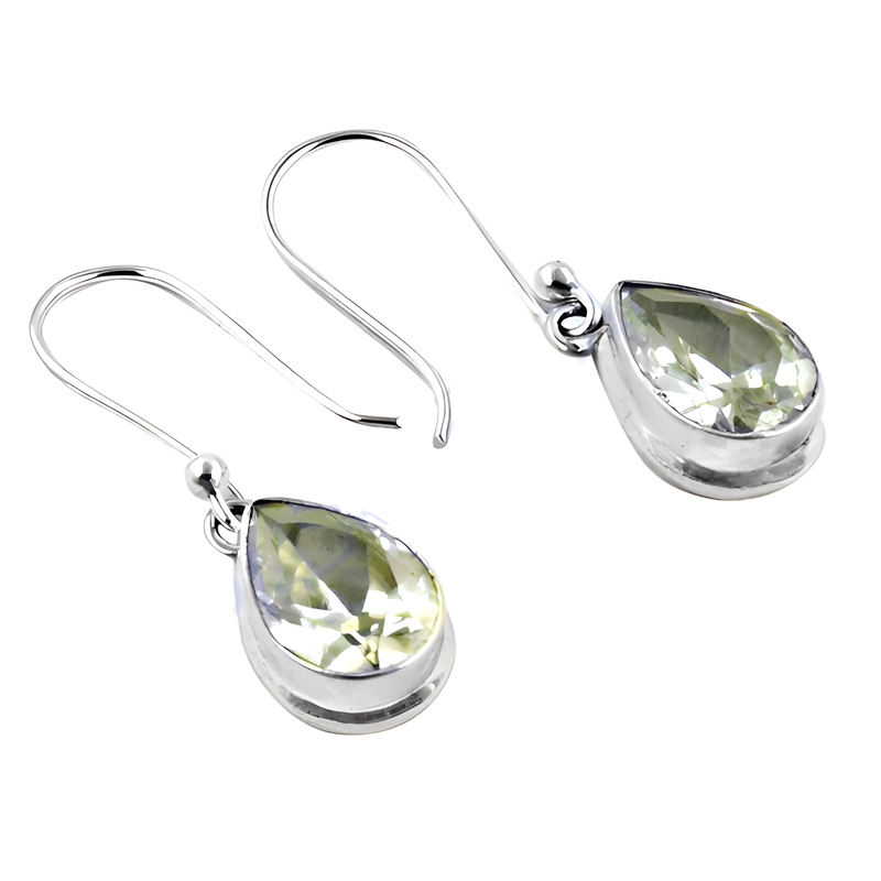 Cool Cubic Zirconia Gemstone Silver Earrings, 925 Sterling Silver Jewelry