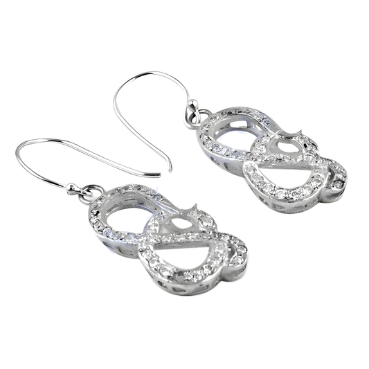 Ingenious Cubic Zirconia Cz Gemstone Silver Earrings, 925 Sterling Silver Jewelry