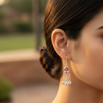 Load image into Gallery viewer, 925 Silver Amethyst &amp; CZ Dangle Earrings for Women | Gift
