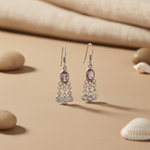 将图像加载到图库查看器中， 925 Silver Amethyst &amp; CZ Dangle Earrings for Women | Gift
