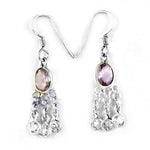将图像加载到图库查看器中， 925 Silver Amethyst &amp; CZ Dangle Earrings for Women | Gift
