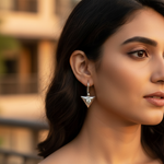 将图像加载到图库查看器中， 925 Silver Triangle Earrings with Gemstone | For Women

