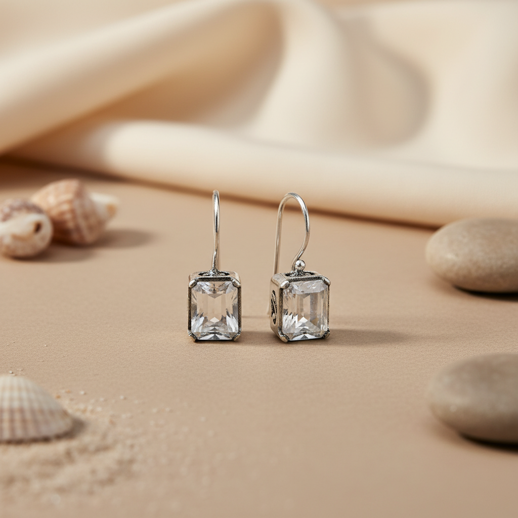 925 Silver Cubic Zirconia Drop Earrings for Women | Gift