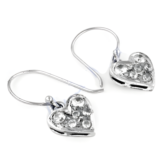 Cute Heart Style Cubic Zirconia Silver Earrings