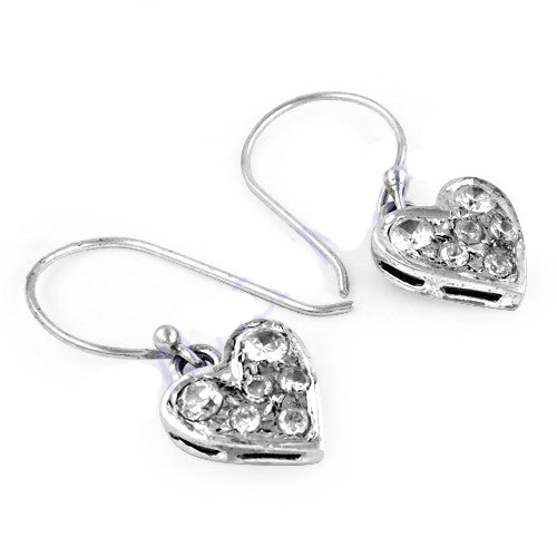 925 silver cubic zirconia heart earrings for women | gift