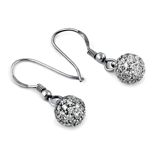 Gracious Fashionable Cubic Zirconia Gemstone Silver Earrings