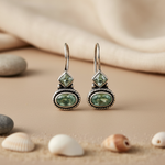 Load image into Gallery viewer, 925 Silver Green Gemstone Drop Earrings for Women | Gift Jewelry
