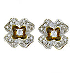 将图像加载到图库查看器中， Floral Diamond Stud Earrings | Silver Jewelry for Women

