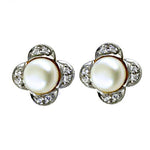 将图像加载到图库查看器中， Pearl &amp; Diamond Stud Earrings | Clover Design | Art Palace
