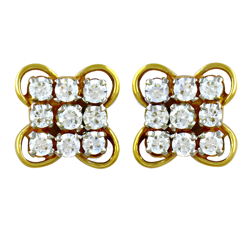 New Style Round Cut Cubic Zirconia Silver Stud Earrings