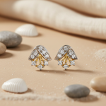 Load image into Gallery viewer, Diamond Stud Earrings in gold plating Finish | For Women | Artpalace
