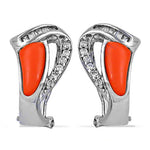 将图像加载到图库查看器中， Silver Coral Gemstone Earrings for Women | Statement Jewelry
