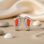 将图像加载到图库查看器中， Silver Coral Gemstone Earrings for Women | Statement Jewelry
