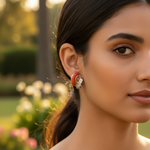 将图像加载到图库查看器中， Silver Coral Hoop Earrings for Women | Statement Jewelry
