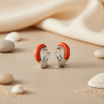 将图像加载到图库查看器中， Silver Coral Hoop Earrings for Women | Statement Jewelry
