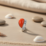 Load image into Gallery viewer, Silver Orange Coral Earrings for Women | Fashion Jewelry
