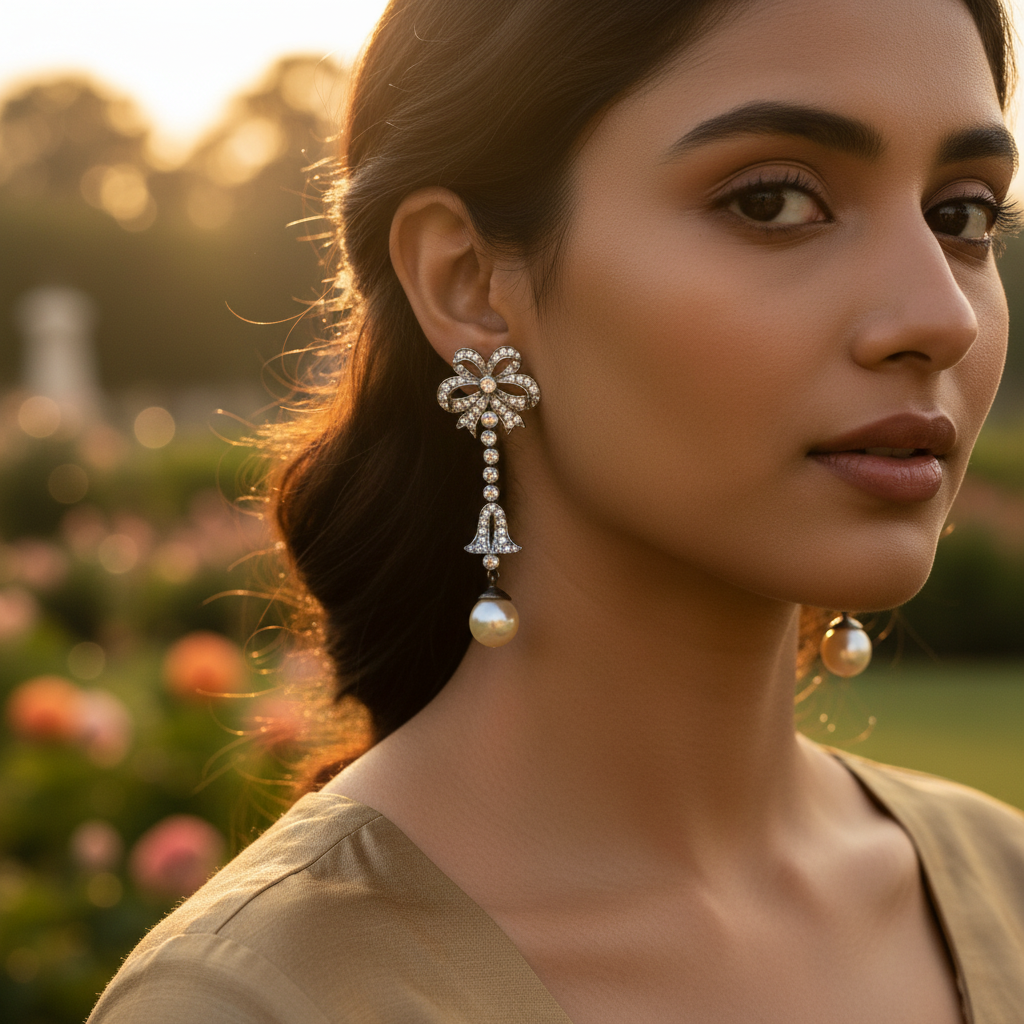 Silver Pearl Drop Earrings for Women | Dangle Earrings