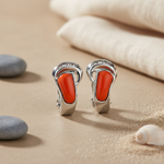 Load image into Gallery viewer, Silver Coral Earrings for Women | Statement Jewelry
