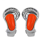 Load image into Gallery viewer, Silver Coral Earrings for Women | Statement Jewelry
