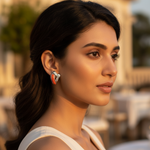 Load image into Gallery viewer, Silver Orange Enamel Earrings | Women's Jewelry | Gift
