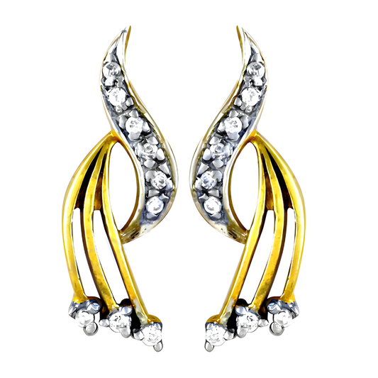 Precious Antique CZ Gemstone Gold Plated Silver Earrings