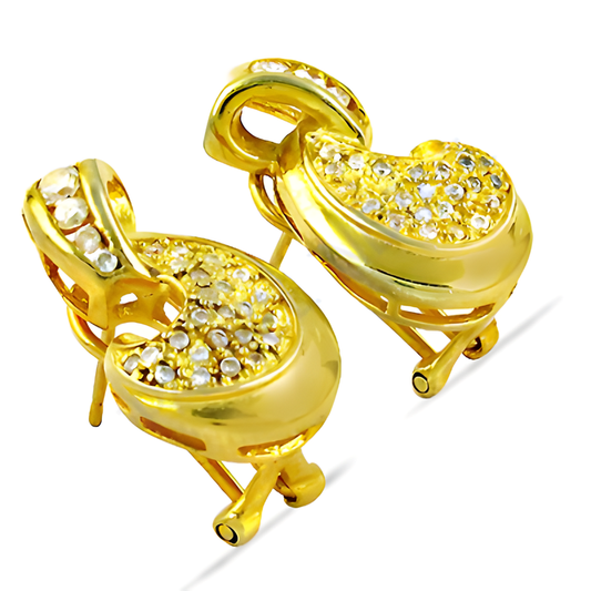 Lastest Luxury Cz Gemstone Gold Plated Silver Earrings