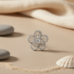 Load image into Gallery viewer, 925 Silver Flower Stud Earrings | Diamond Simulant, For Women
