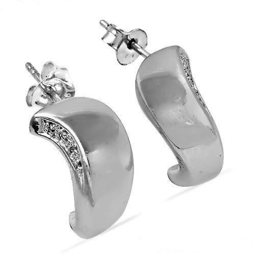 Silver stud earrings with cz for women | daily wear jewelry