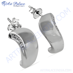 Load image into Gallery viewer, Silver Stud Earrings with CZ for Women | Daily Wear Jewelry
