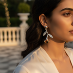 Load image into Gallery viewer, 925 Silver Citrine Leaf Earrings for Women | Daily Wear Gift
