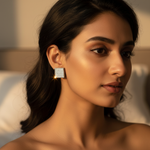 Load image into Gallery viewer, 925 Silver Diamond Stud Earrings | Square Cut | For Women
