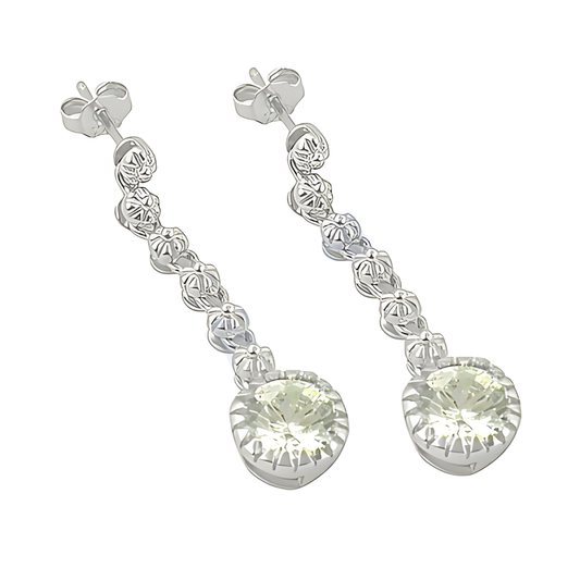 Graceful Cubic Zirconia Gemstone Silver Earrings