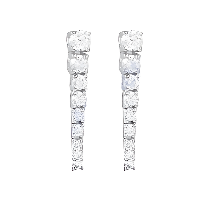 Famous Stylish Cubic Zirconia Gemstone Silver Earrings