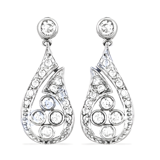 Beautiful Party Wear CZ Silver Earring