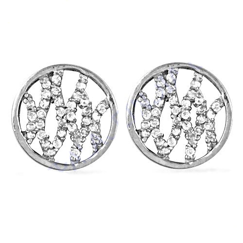 Silver stud earrings with cubic zirconia | for women | gift