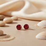 Load image into Gallery viewer, 925 Silver Red Ruby Stud Earrings for Women | Gemstone Jewelry
