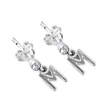 Load image into Gallery viewer, 925 Silver Letter 'M' Stud Earrings | Women's Jewelry Gift
