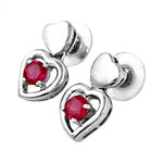 Load image into Gallery viewer, Silver Heart Ruby Stud Earrings for Women | Gift Jewelry
