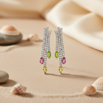 将图像加载到图库查看器中， Silver Dangle Earrings with Colored Gemstones | Women's Jewelry
