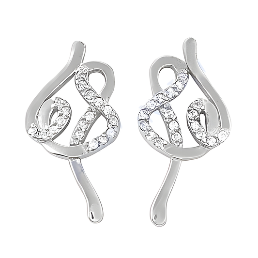 HOT!!! Luxury Cubic Zirconia Gemstone Silver Stud Earrings