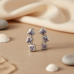 Load image into Gallery viewer, Silver Cubic Zirconia Drop Earrings for Women | Dangle Jewelry
