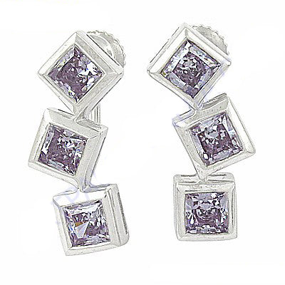 Silver Cubic Zirconia Drop Earrings for Women | Dangle Jewelry