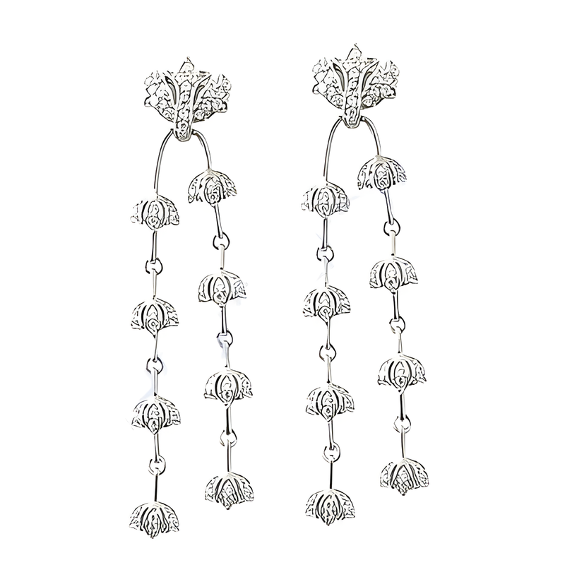 Stunning Designer Cubic Zirconia Gemstone Silver Earrings - Shop Now